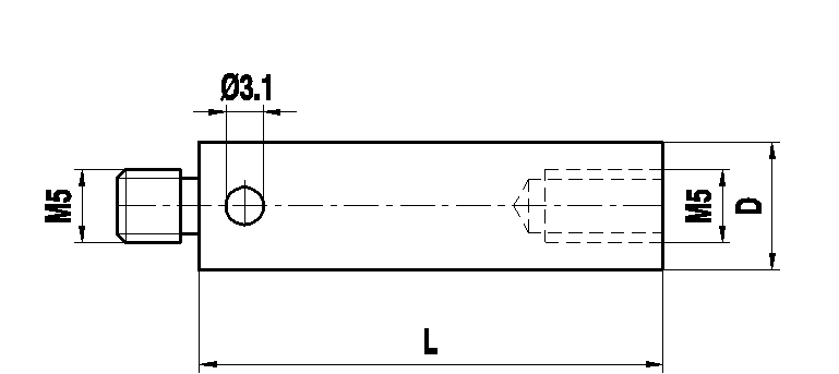 M5 титановый удлинитель щупа, L 100 мм, D 11 мм, для систем ZEISS A-5555-0160